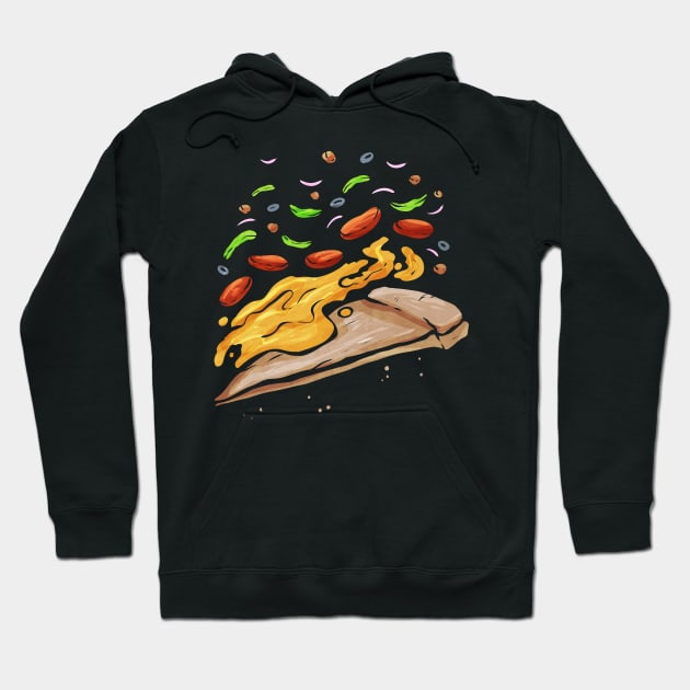 I love Pizza with a heart of Pizza Hoodie by SinBle